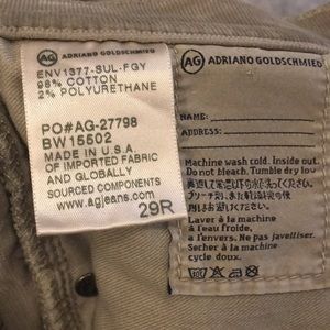 Ag Adriano Goldschmied Pants - AG Stevie Grey Cords Ag Adriano Goldschmied Pants - AG Stevie Grey Cords